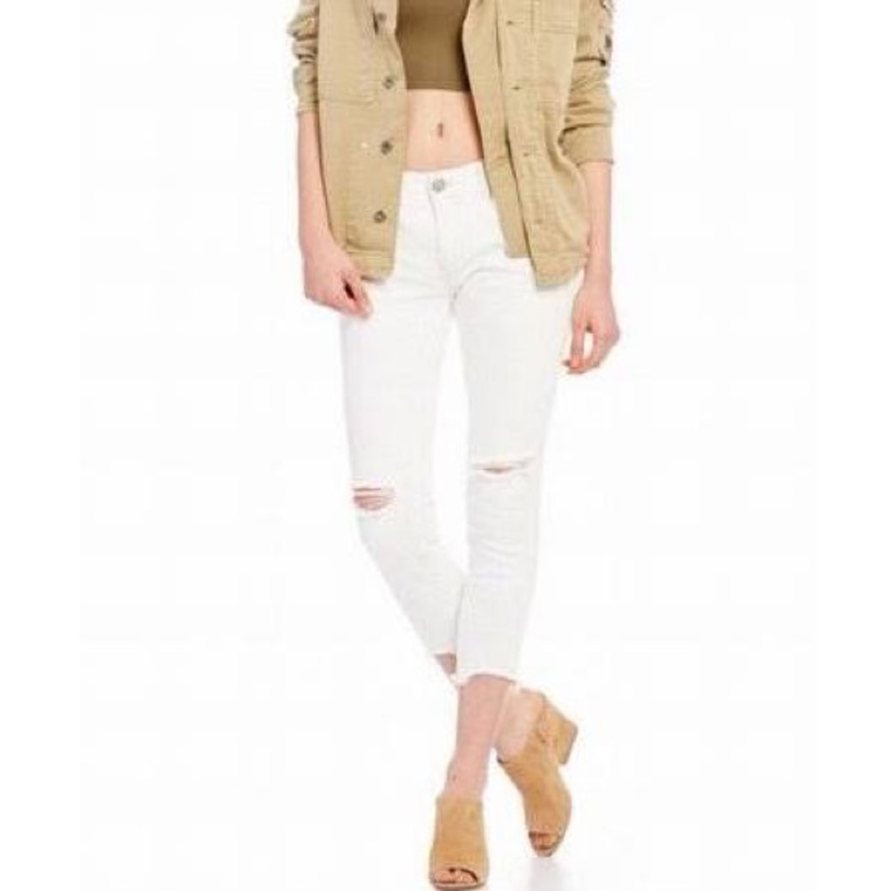 Free people white ripped jeans